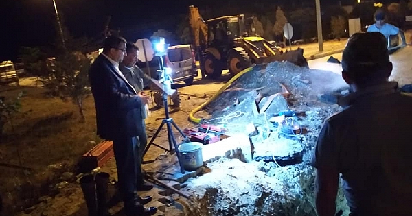 Başkan Öz, gece de iş başında