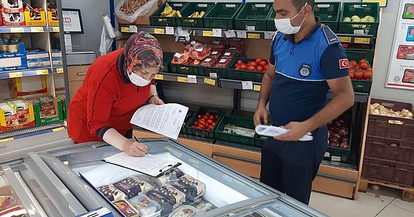 Lapseki'de koronavirüs denetimleri yapıldı