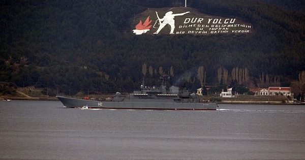 Çanakkale Boğazı’ndan geçen Rus savaş gemisi: &#039;Novocherkassk&#039;