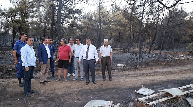 Vali Tavlı yangın bölgesinde