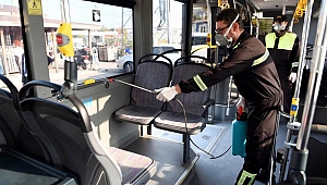 Halk otobüsleri ilaçlanıyor