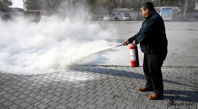 Şoförlere yangın eğitimi