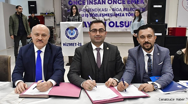 Biga Belediyesi’nde toplu sözleşme sevinci