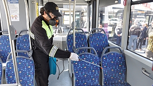 Halk otobüslerinde virüse karşı ilaçlama