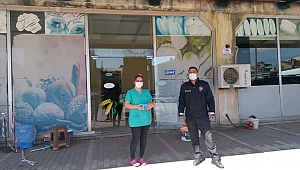 Bayramiç'te maske dağıtıldı