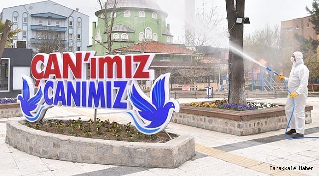 Çan&#039;da dezenfekte çalışması