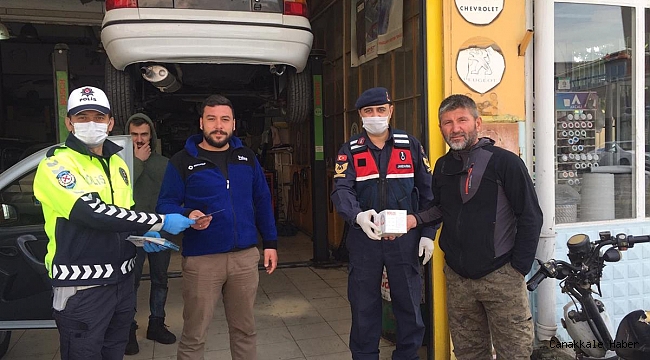 Sanayi esnafına maske dağıtıldı