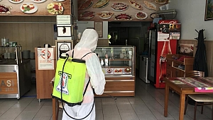 Çan'da işyerleri ilaçlandı