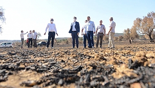 Başkan Makas yanan alanları inceledi