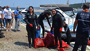 Dalgıçların denizden çıkarttığı atıklar şaşırttı