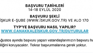 TYP kapsamında Çanakkale İl ve İlçe Milli Eğitim Müdürlüklerine 465 kişi alınacak!