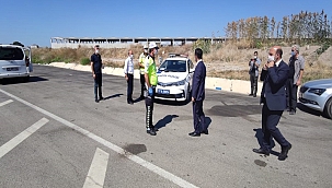 Vali Aktaş, Biga Göktepe Köyü Polis Uygulama Noktasını ziyaret etti