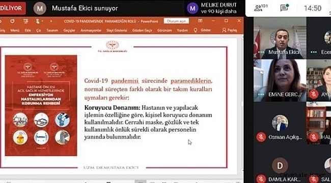 'Covid-19 Pandemisi'nde Paramediğin Rolü' konulu panellerin ilk oturumu gerçekleşti