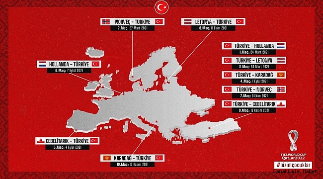 A Milli Futbol Takımı&#039;nın Dünya Kupası elemeleri fikstürü belli oldu