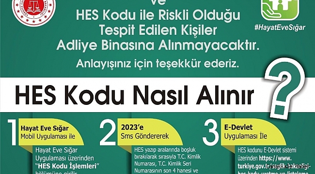 Adana Adliyesinde HES kodu uygulaması başlıyor