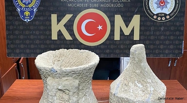 Adana&#039;da 2 taş eser ele geçirildi