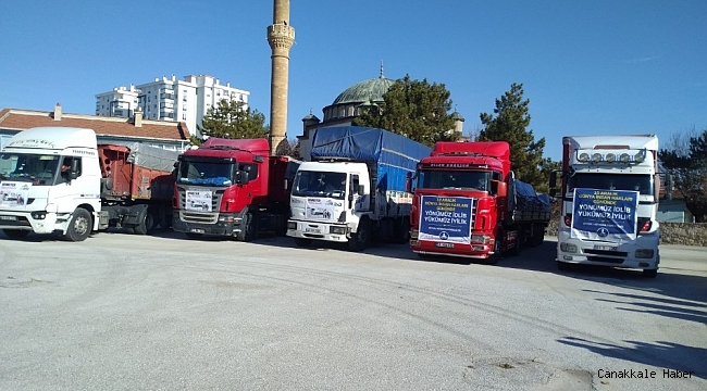 Afyonkarahisar&#039;dan Suriye&#039;ye 5 tır dolusu yardım malzemesi yola çıktı