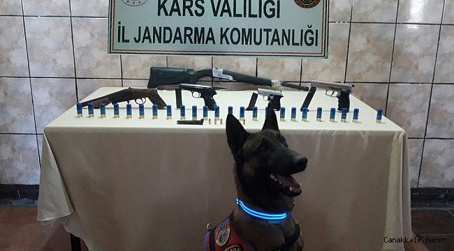 Akyaka&#039;da jandarma ruhsatsız silah ele geçirdi