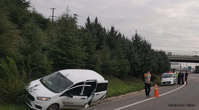 Anadolu Otoyolu&#039;nda beyin kanaması geçiren sürücü kaza yaptı