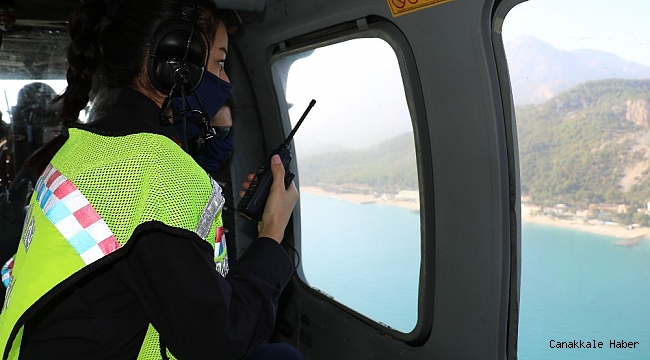 Antalya&#039;da jandarma pandemi kurallarını havadan denetledi