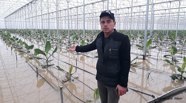 Antalya&#039;da kuvvetli yağış sonrası seraları su bastı