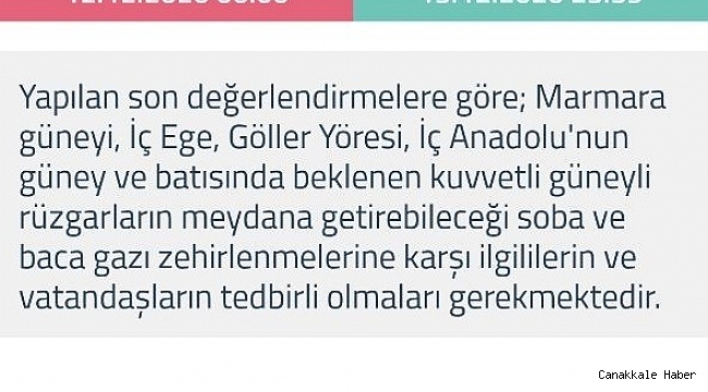 Baca gazı zehirlenmesine dikkat