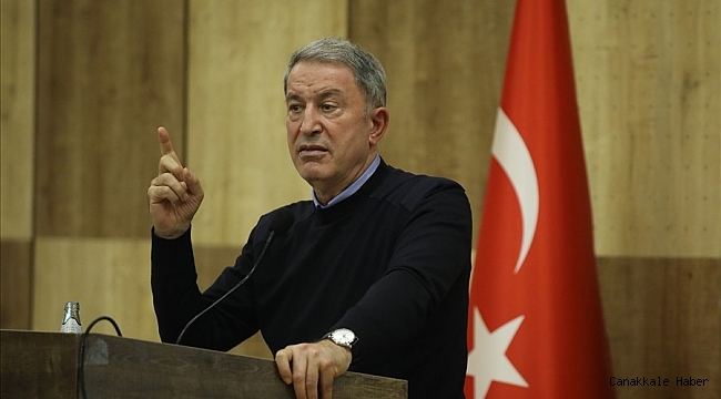 Bakan Akar: &quot;Türk unsurlarına yapılacak herhangi bir saldırı girişiminde katil Hafter unsurları her yerde meşru hedef olarak görülecektir&quot;