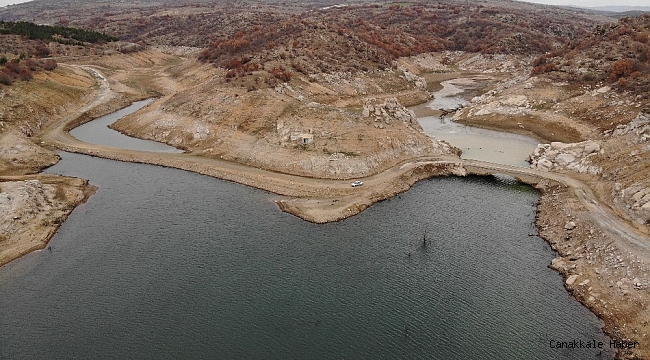 Baraj suları çekildi, tarihi Çağlayan Köprüsü gün yüzüne çıktı