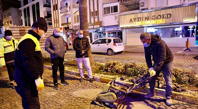 Başkan Atabay'dan gece mesaisi