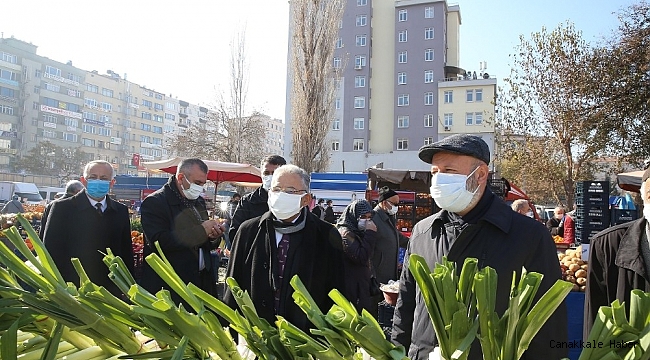 Başkan Büyükkılıç esnaflara pandemi kurallarını hatırlattı