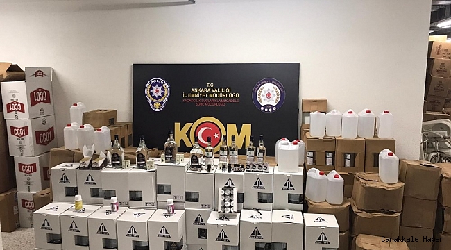Başkent'te kaçak 2 bin litre alkol 6 ton tütün ele geçirildi.