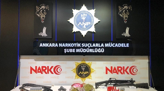 Başkent'te narkotik operasyonunda ele geçirilen malzemeler sergilendi