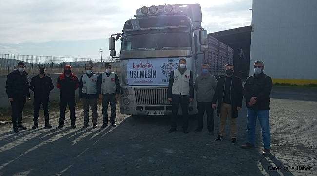 Bilecik&#039;ten Suriye&#039;ye 1 tır yardım malzemesi yola çıktı