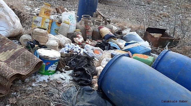 Bitlis&#039;te patlayıcı yapımında kullanılan malzemeler ele geçirildi