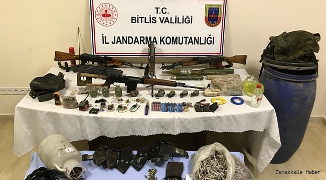 Bitlis'te teröristlere ait silah ve mühimmat ele geçirildi