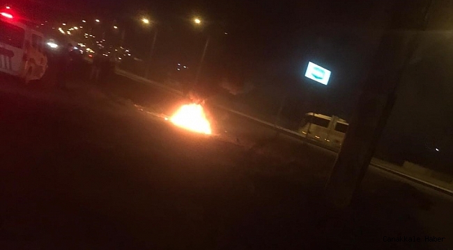 Boş arazide lastik yakan 4 şahıs yakalandı