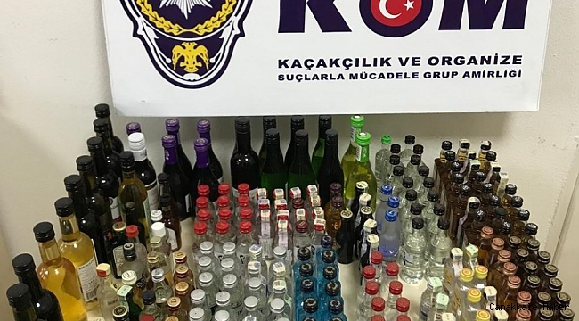 Büfeye kaçak içki baskını