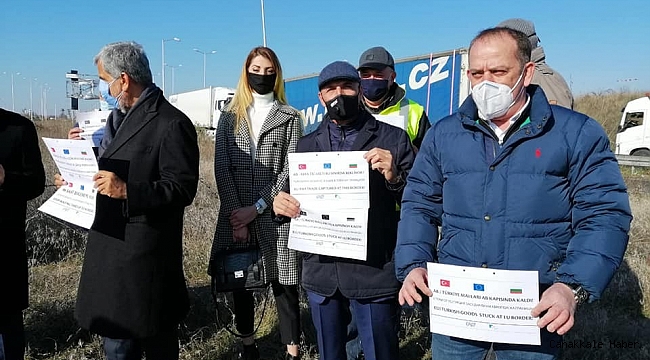 Bulgaristan&#039;da nakliyecilerden uzun süren işlemlere karşı protesto