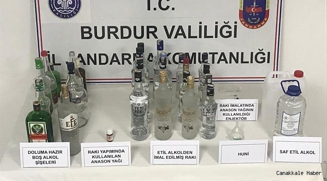 Burdur&#039;da kaçak içki operasyonu: 2 gözaltı