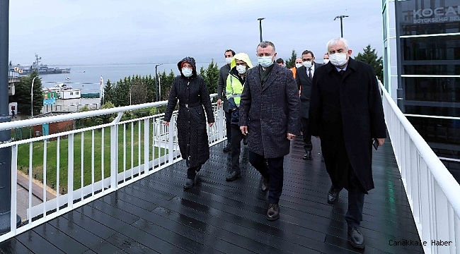 Büyükakın hizmete giren üst geçitte incelemelerde bulundu