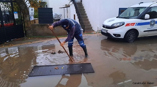 Büyükşehirden Bodrum su baskınlarına müdahale