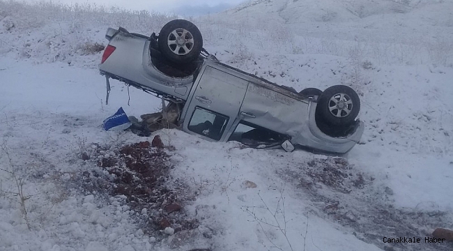 Buzlanan yollar kazaya neden oldu