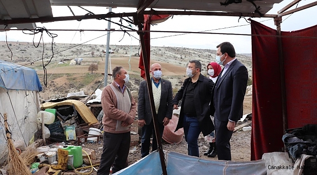 Çadırda yaşayan aileye Kaymakamlık sahip cıktı