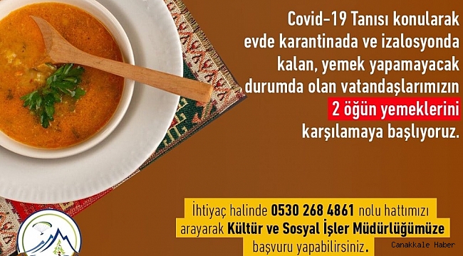 Çameli Belediyesinden karantinadaki ailelere ücretsiz yemek
