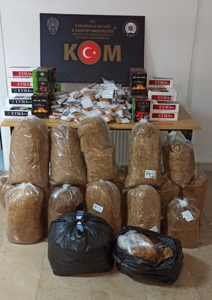 Çanakkale&#039;de kaçak tütün operasyonu