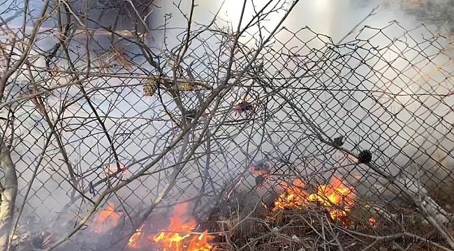 Çanakkale Radar Tepesinde korkutan yangın