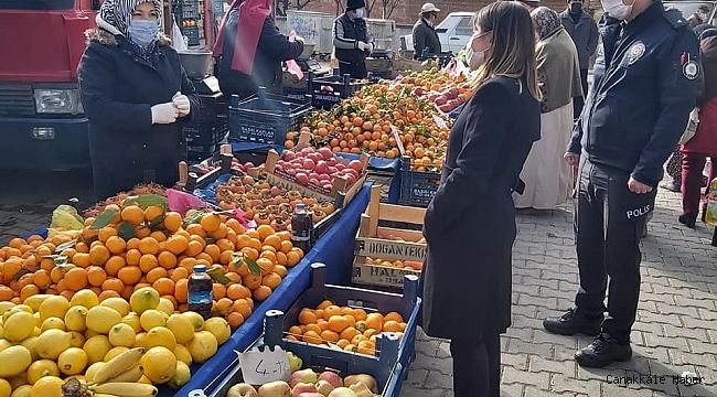 Çavdarhisar pazarında Korona virüs denetimi