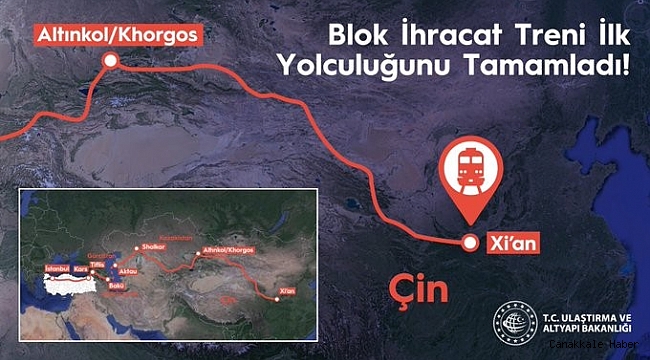 Çin İhracat Treni, Çerkezköy&#039;den Çin&#039;in Xi&#039;an şehrine kesintisiz yolculuğunu tamamladı