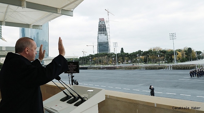 Cumhurbaşkanı Erdoğan, Bakü&#039;de Zafer Geçidi Töreni&#039;ne katıldı