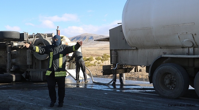 Devrilen oksijen yüklü tanker, paniğe neden oldu
